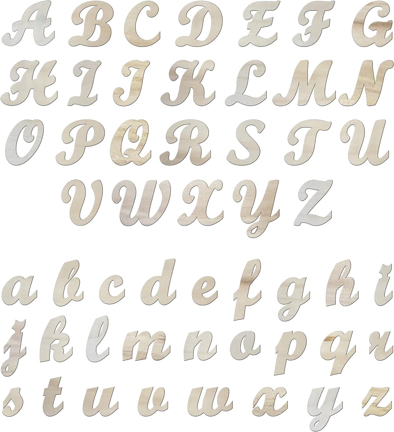 3 Inch 284 Pieces Wooden Letters Unfinished Wood Letters for Crafts Cursive Alphabets with Extras