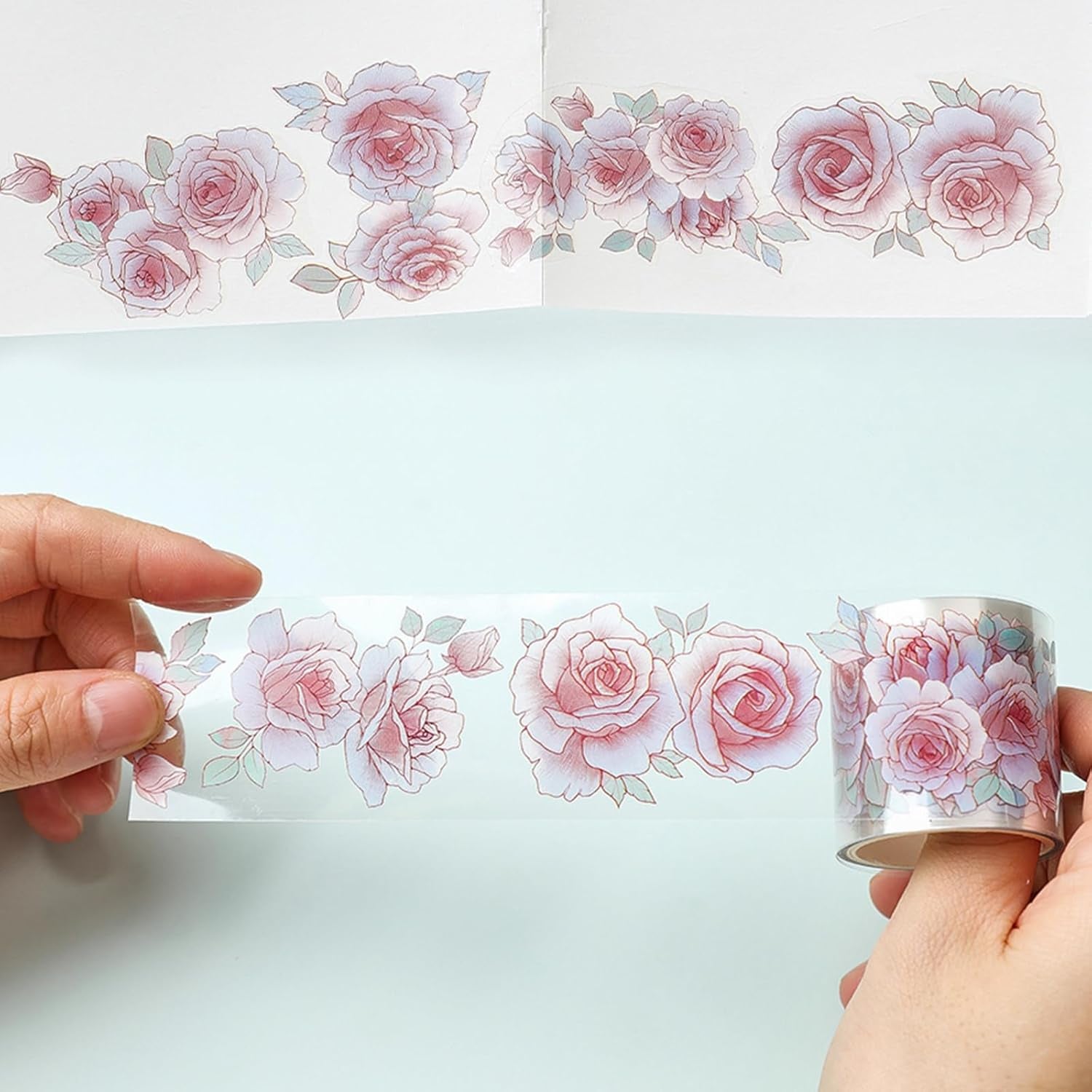 Floral Washi Tape Set - 12 PET &amp; Washi Tapes for Journaling Stickers, Scrapbooking Supplies, Planner, Bullet Journals,Arts &amp; Crafts. Use as Stickers