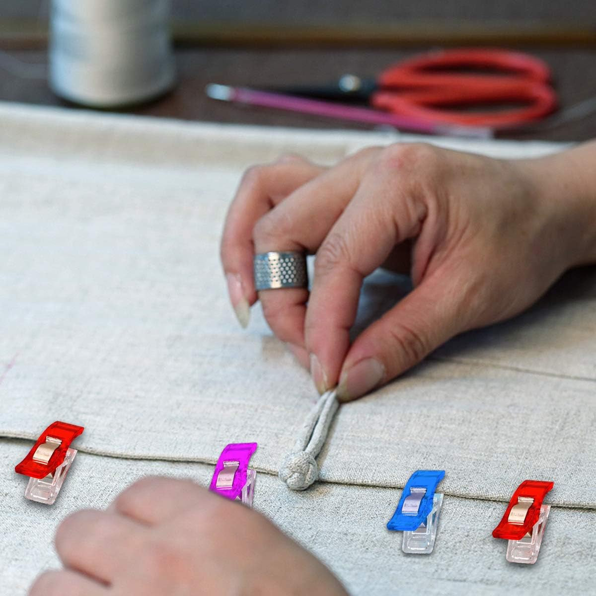 100 Pcs Premium Sewing Clips Multipurpose Sewing Accessories Quilting Supplies Crafting Tools, Assorted 9 Bright Colors