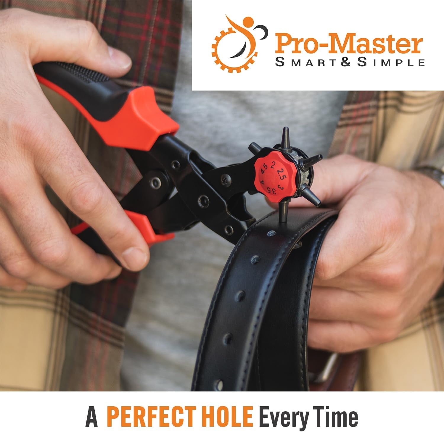 Professional Leather Hole Puncher Tool for Belts, Watch Bands, Handbag Straps and More, Precision Multi-Size Fabric & Leather Hole Puncher for Crafts & Easy DIY Belt Holes