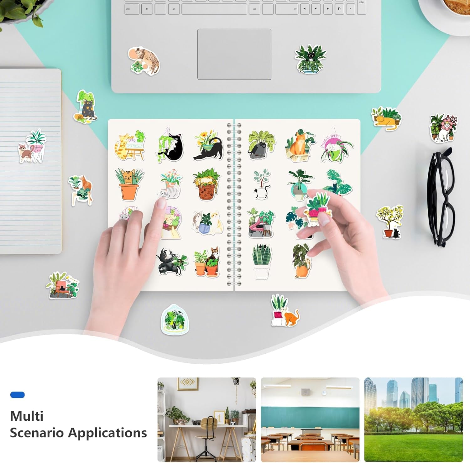 Reusable Sticker Book Collecting Album Sticker Storage Book for Adults Laser Style 35 Sheets A5 Size Release Paper Sticker Organizer Keeper (LS-1)