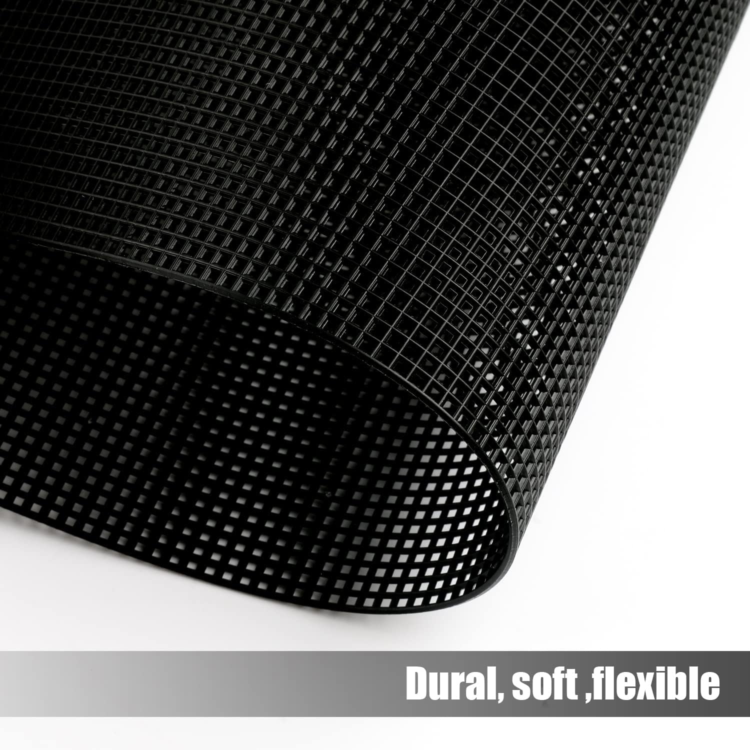 6Pcs Plastic Mesh Canvas Sheets, 10 CT Plastic Mesh Canvas Sheets for Embroidery Making, Cross Stitch Plastic Aida Mesh Screen for Crafts DIY Crochet Projects (13X10Inch, Black)