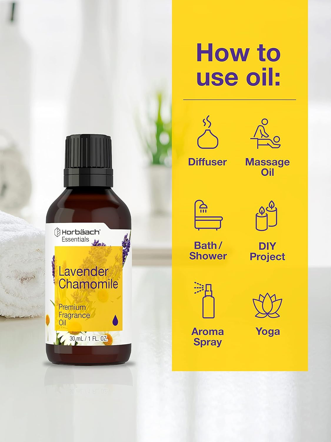 Lavender Chamomile Fragrance Oil | 1 Fl Oz (30Ml) | Premium Grade | for Diffusers, Candle and Soap Making, DIY Projects & More