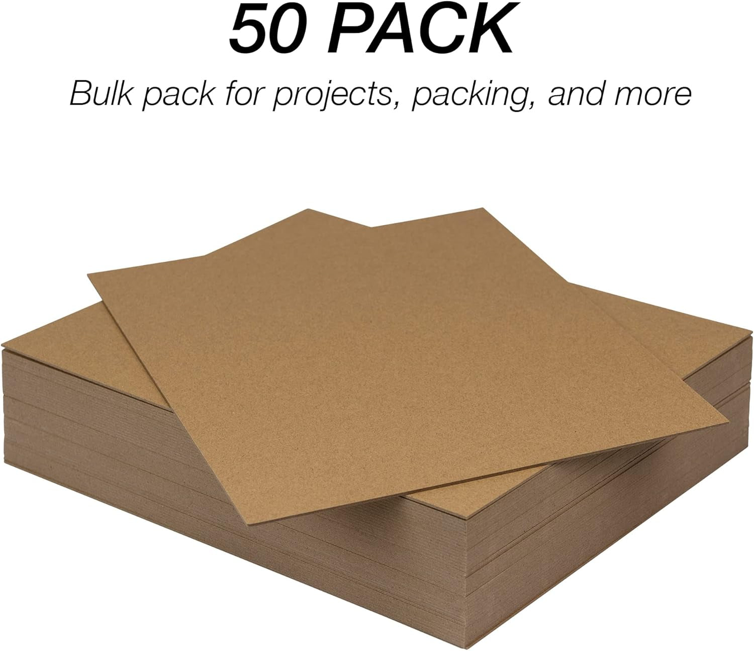 Chipboard Sheets 8.5 X 11 Inches, 50 Pack, Acid Free, 0.057” Heavy Weight, Brown, Create Three-Dimensional Embellishments for Cards, Mixed Media, Crafts, Fabric Organizer