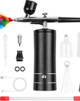 Airbrush Kit Rechargeable Cordless Airbrush Compressor, Non-Clogging High-Pressure Air Brush Set with 0.3Mm Nozzle and Cleaning Brush Set for Makeup, Barber, Nail Art, Cake Decor