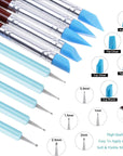 Silicone Clay Sculpting Tool - 10Pcs Modeling Dotting Tool for Pottery Craft, Rock, Nail, Blending, Drawing