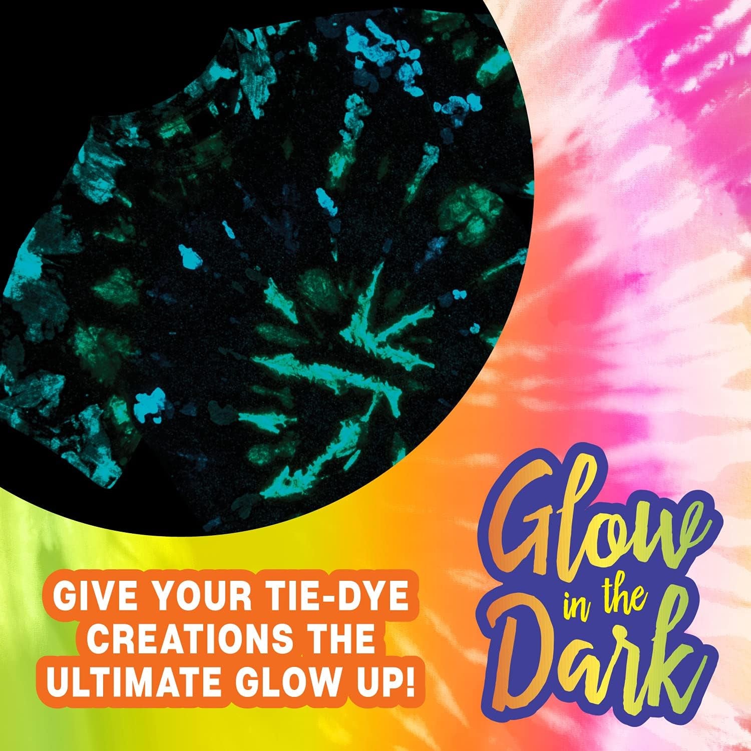 Easy Techniques for Fun Fabric Designs, Glow & Neon Dye Colors DIY Activity & Gift Idea, Glow-In-The-Dark