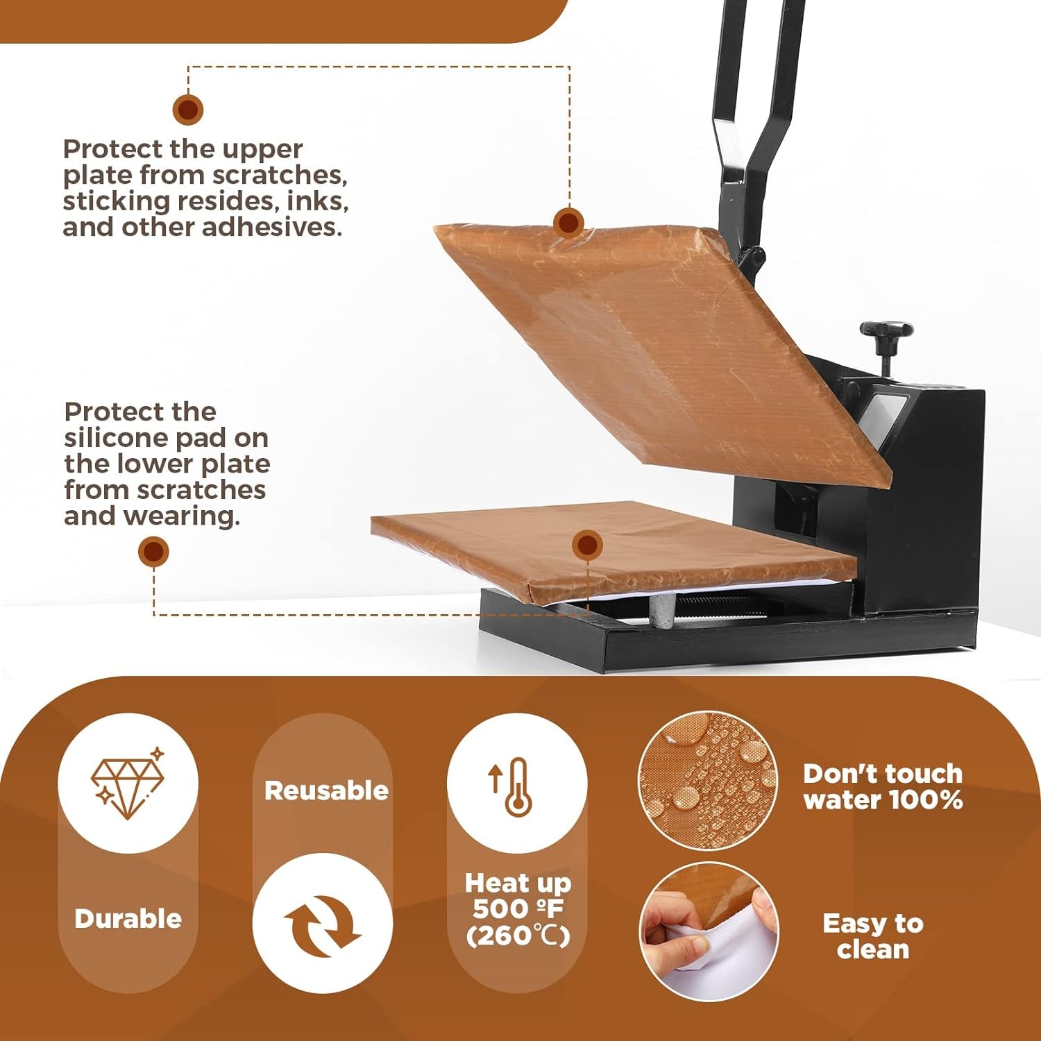 2 Pcs Heat Press Platen Wrap Cover, 12 X 15 Inch Heat Press Cover Heat Resistant Reusable Sheets Pad Mat Pillow for Sublimation Heat Press Machine