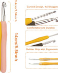 14 Piece Crochet Hooks Set, Crochet Hooks for Beginners Adults, Soft Grip Crochet Needles Tools with Storage Case，Ergonomic Crochet Hooks for Arthritic Hands