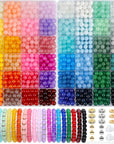 1600 Pcs Glass Beads for Bracelets, 48 Colors Crystal Beads for Jewelry Making 8Mm round Friendship Bracelet Beads for DIY Crafts Holiday Gifts, SKU-037-1
