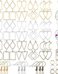 180 Pieces Open Bezels for Resin Jewelry Making Kit Hollow Frame Pendants Resin Craft Assorted Geometric Frame Charms for Resin Casting Necklace Earring