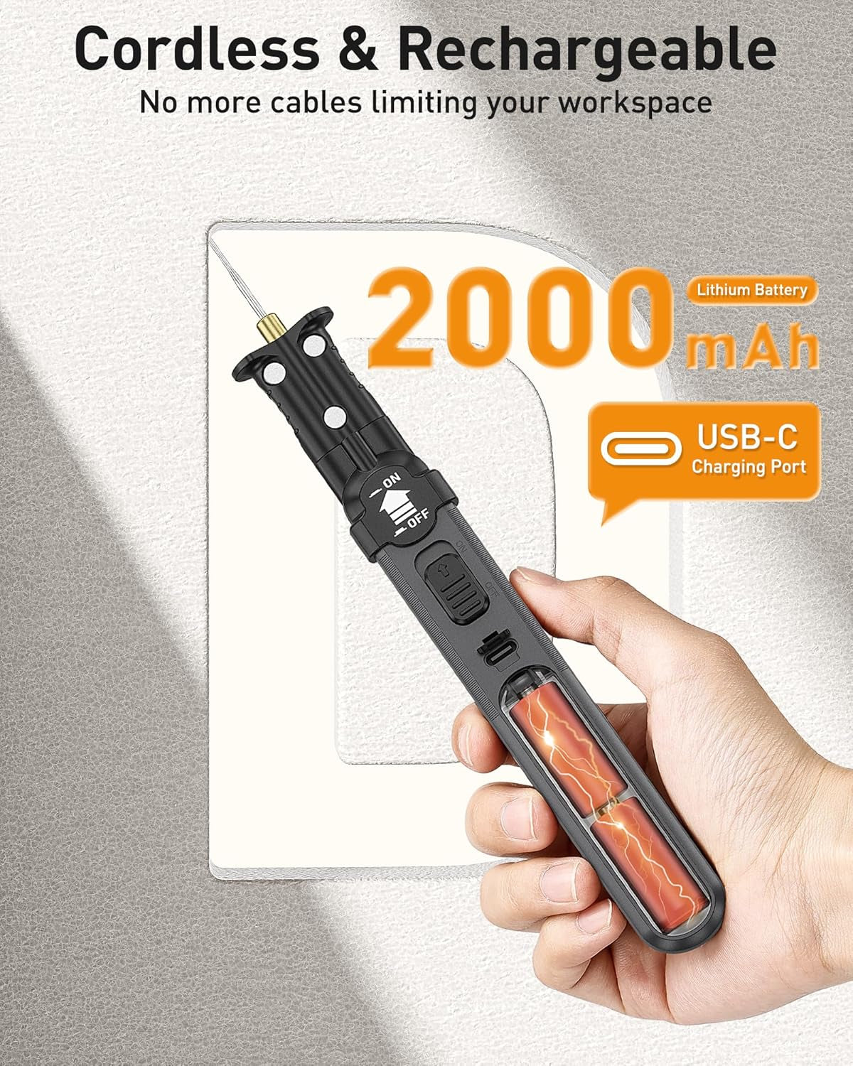 6 in 1 Cordless Hot Wire Foam Cutter Kit, Upgraded Hot Knife Foam Cutter, LED Light &amp; USB-C Charging, 1022℉ Foam Cutter Tool for Styrofoam Carving, Crafting