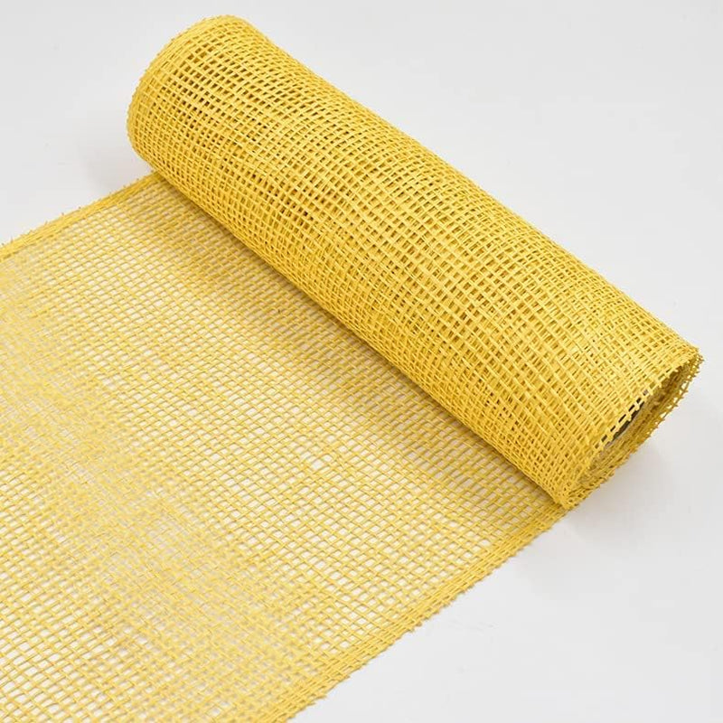 4 Rolls Poly Burlap Deco Mesh 10 Inches Kit for DIY Front Door Sunflower Wreath Zip Ties Chenille Stems Included (Yellow-Green-Burlap)