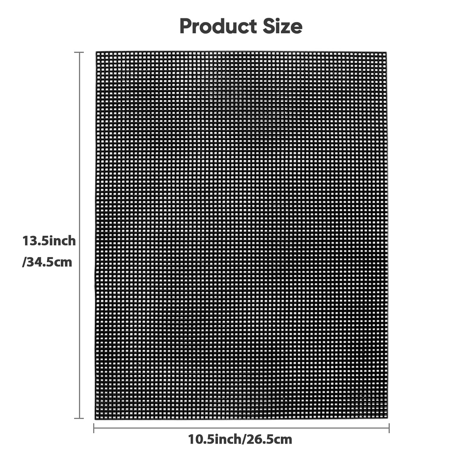 4 Pieces 7 Count Black Plastic Mesh Canvas Sheets for Embroidery, Acrylic Yarn Crafting, Knit Crochet Projects and Make Aquarium Dividers (10.5 X 13.5 Inch)