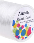 Stretchy String for Bracelets,  Elastic String Jewelry Bead Cord with 2Pcs Large Eye Beading Needles for Seed Beads, Pony Beads, Bracelets and Jewelry Making White