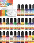 Epoxy Resin Pigment - 30 Colors Transparent UV Resin Dye, Epoxy Resin Color, Highly Concentrated Epoxy Resin Colorant for Resin Jewelry Making Kit, DIY Crafts - 0.25 Oz