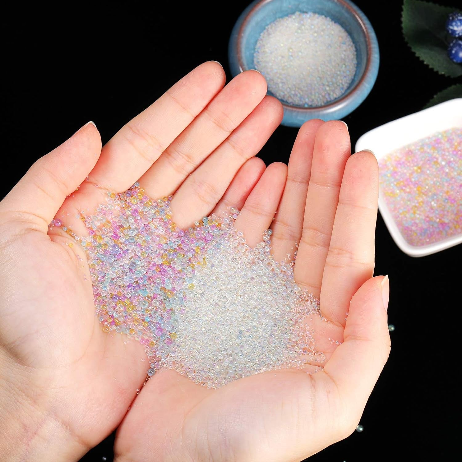 UV Resin Droplet Bubble Beads Fillers 0.4 Mm to 3 Mm for DIY Shaker Resin Molds Pendant Jewelry Making (Transparent and Bright Colors), 100 G