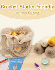 Crochet Kit for Beginners Daisy Tote Bag DIY Knitting Kits of Daisy Tote Bag with Step-By-Step Video Tutorials Crochet Kit Beginners for Adults and Kids