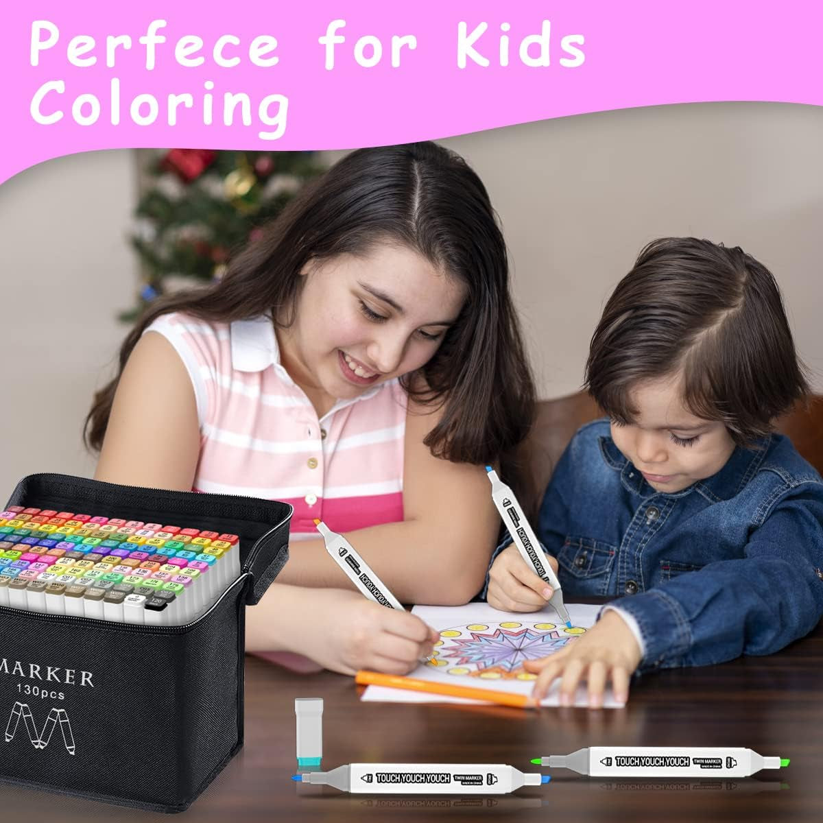 130 Colors Alcohol Markers, Double Tip Art Marker Set for Artist(Broad Chisel and Fine Tip), Perfect for Kids Adult Coloring Books Sketching and Card Making.