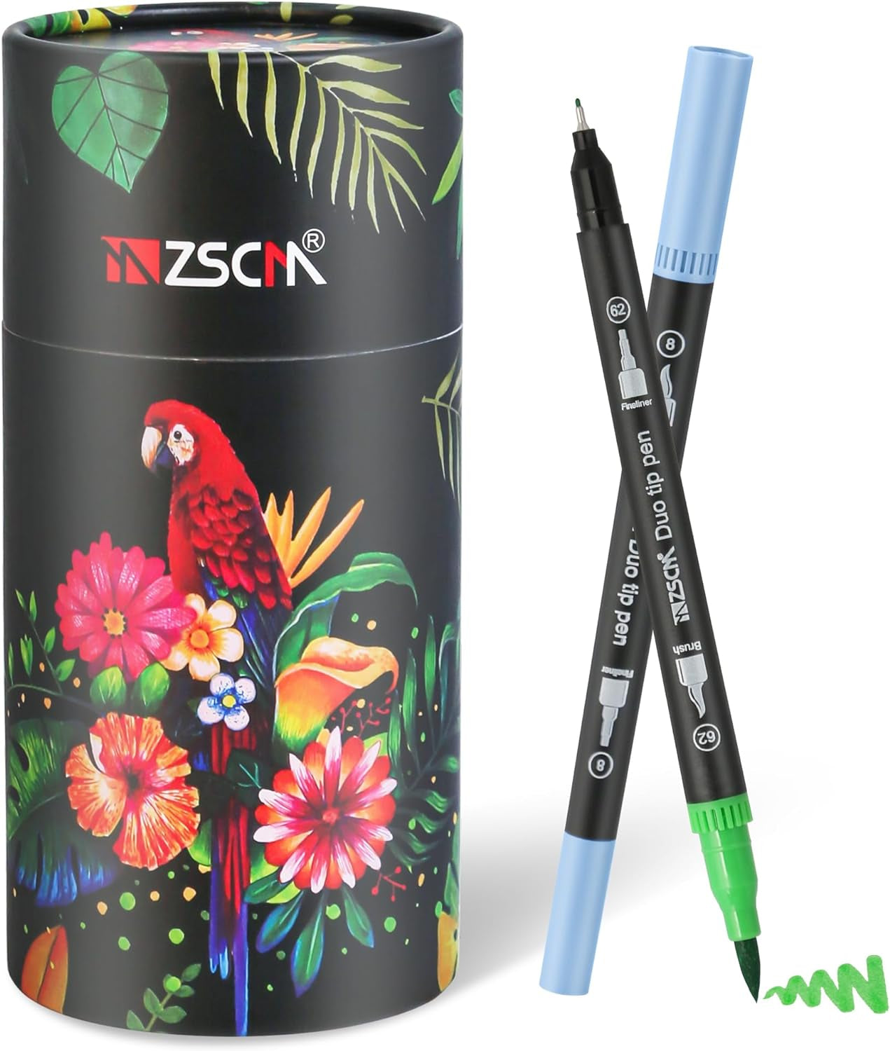 ZSCM 32 Colors Duo Tip Brush Markers Art Pen Set, Artist Fine and Brush Tip Colored Pens, for Adult Coloring Books Christmas Cards Drawing, Note Taking Lettering Calligraphy Journaling