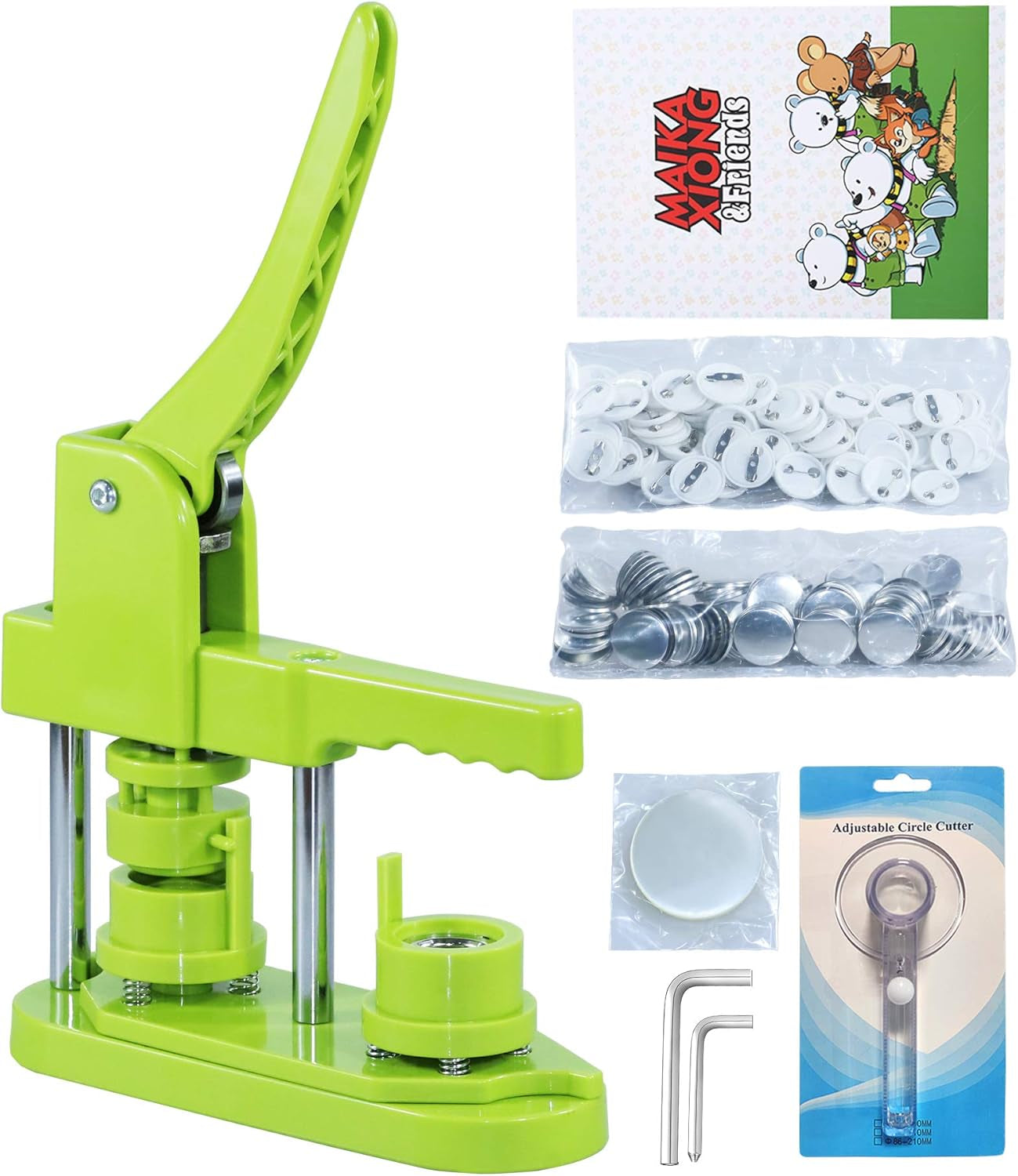 Button Maker Machine 58Mm - (3Rd Gen) Installation-Free 58Mm(2.25In) DIY Pin Badge Button Maker Press Machine Badge Punch Press with Free 100Pcs Button Parts&amp;Pictures&amp;Circle Cutter&amp;Magic Book