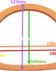 4PCS MDF Oval Shaped Handles Replacement for Handmade Bag Handbags Purse Handles (Light Brown)