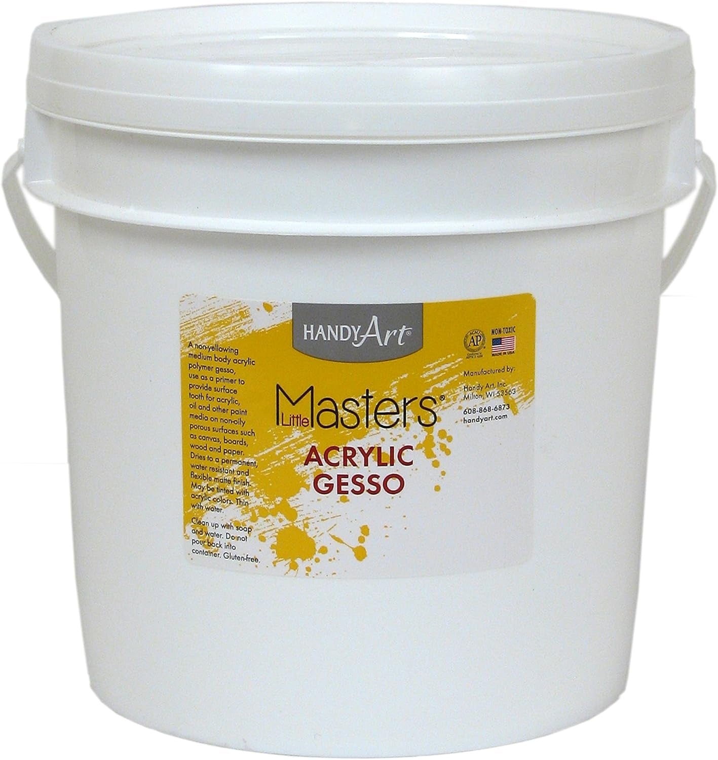 Little Masters Economy Acrylic Gallon, White Gesso 128 Fl Oz (Pack of 1)