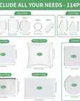 114Pcs Sublimation Blanks Products, Sublimation Blanks Set Including DIY Blank Makeup Bag, Keychain, Earring, Pillow Cover, Mouse Pad, Coaster, Garden Flag for Sublimation Transfer Heat Press Craft