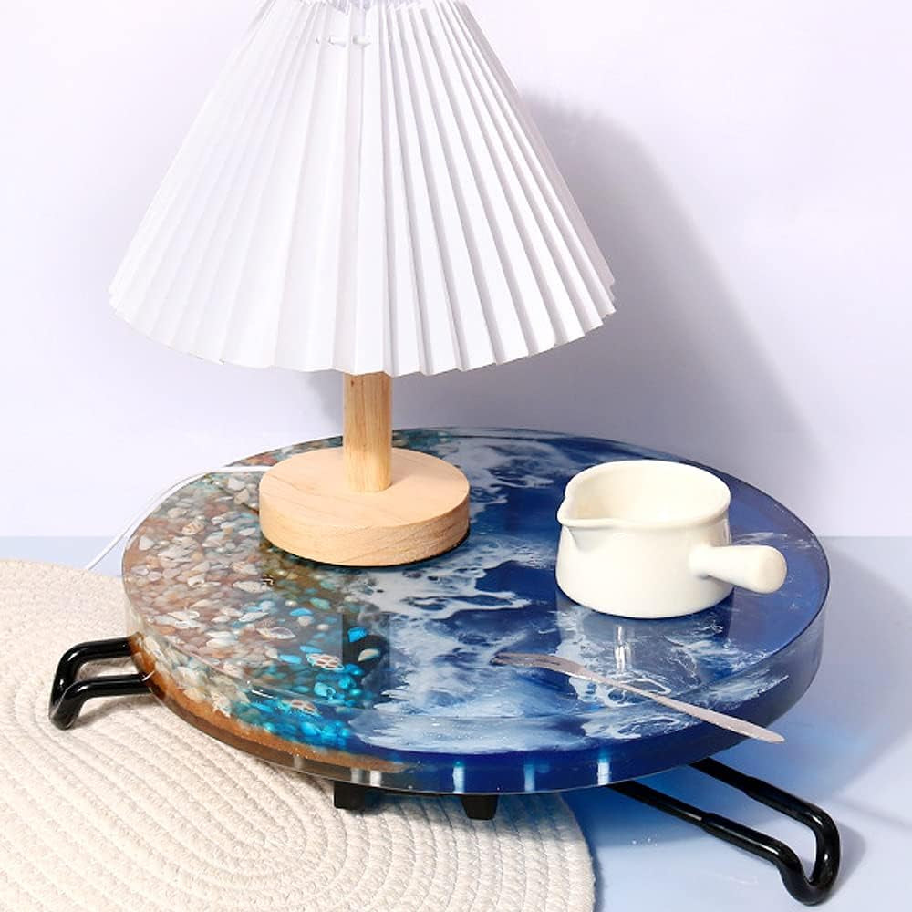 14" round X 2" Deep XL Large Tray Mold, Shiny Silicone Tray Board Table Clock Mold for Epoxy Resin Casting, Floral Preservation Bouquet Resin Mold Home Decor