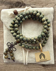 6Mm Natural Fragrant Green Sandalwood 108 Mala Beads - Tibetan Buddhism Prayer Beads