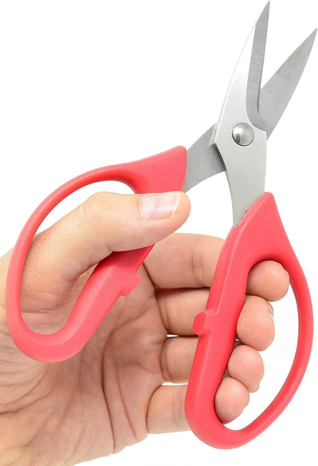 Leather Scissors. Small, Sharp Stainless Steel Durable Blades - Effortless Cutting - Large Comfortable Shears for Crafting, Sewing, Clay Bead Kit, Tailor, Belts, Fabric, Cotton, Cloth, Office, Home
