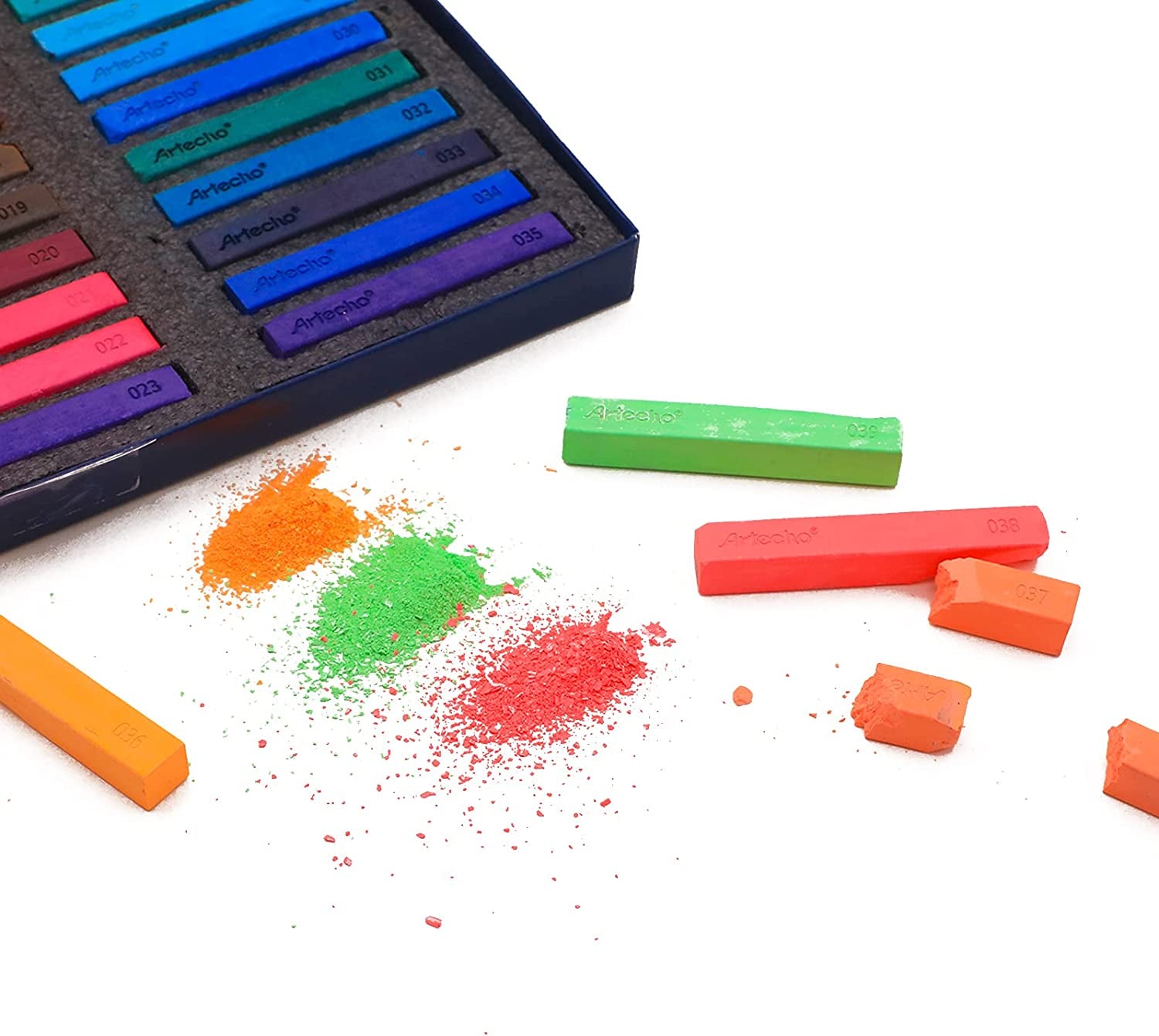 72Pcs Soft Pastels, 70 Colors Including 4 Fluorescent Colors, Extra Free Black &amp; White, Square Chalk for Drawing, Blending, Layering, Shading, Pastels Art Supplies