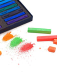 72Pcs Soft Pastels, 70 Colors Including 4 Fluorescent Colors, Extra Free Black & White, Square Chalk for Drawing, Blending, Layering, Shading, Pastels Art Supplies