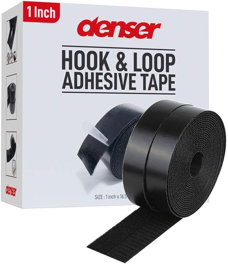 1 Inch Hook and Loop Tape Sticky Back - 5.5 Yards (16.5 Feet) - Strips Adhesive Heavy Duty Black Roll (1 Inch * 16.5 Ft)