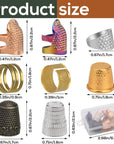 8 Pcs Metal Sewing Thimble, Adjustable Thimble for Hand Sewing Finger Protector,Diy Sewing Tools Accessories, Sewing Thimble Cap with Plastic Storage Box