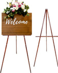 63" Wooden Tripod Artist Display Easel with Tray, A-Frame Adjustable Easel Stand for Wedding Sign, Foldable Easels for Painting Canvas, Display & Posters