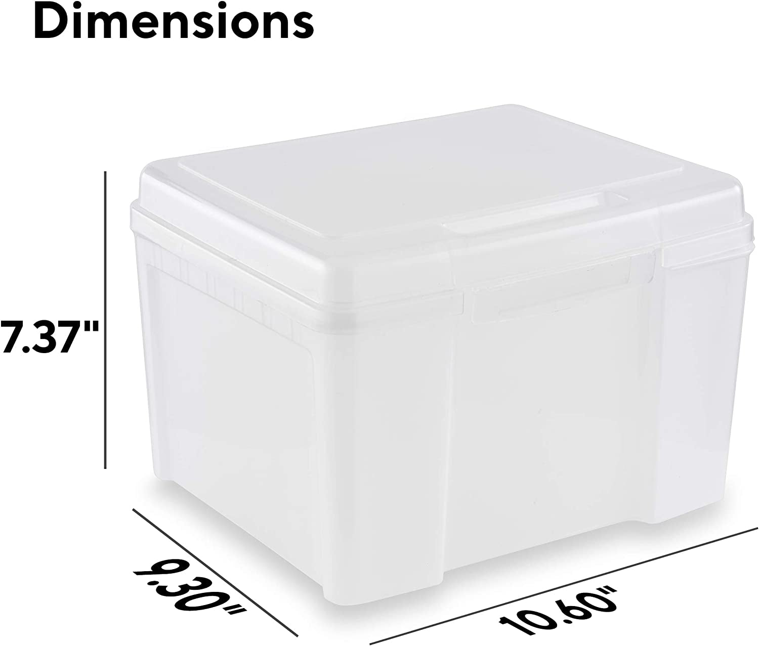 Greeting Card Organizer & Storage Box for Cards, 6 Adjustable Dividers, Plastic, Stackable, 10"L X 8.5"W X 7.5"H