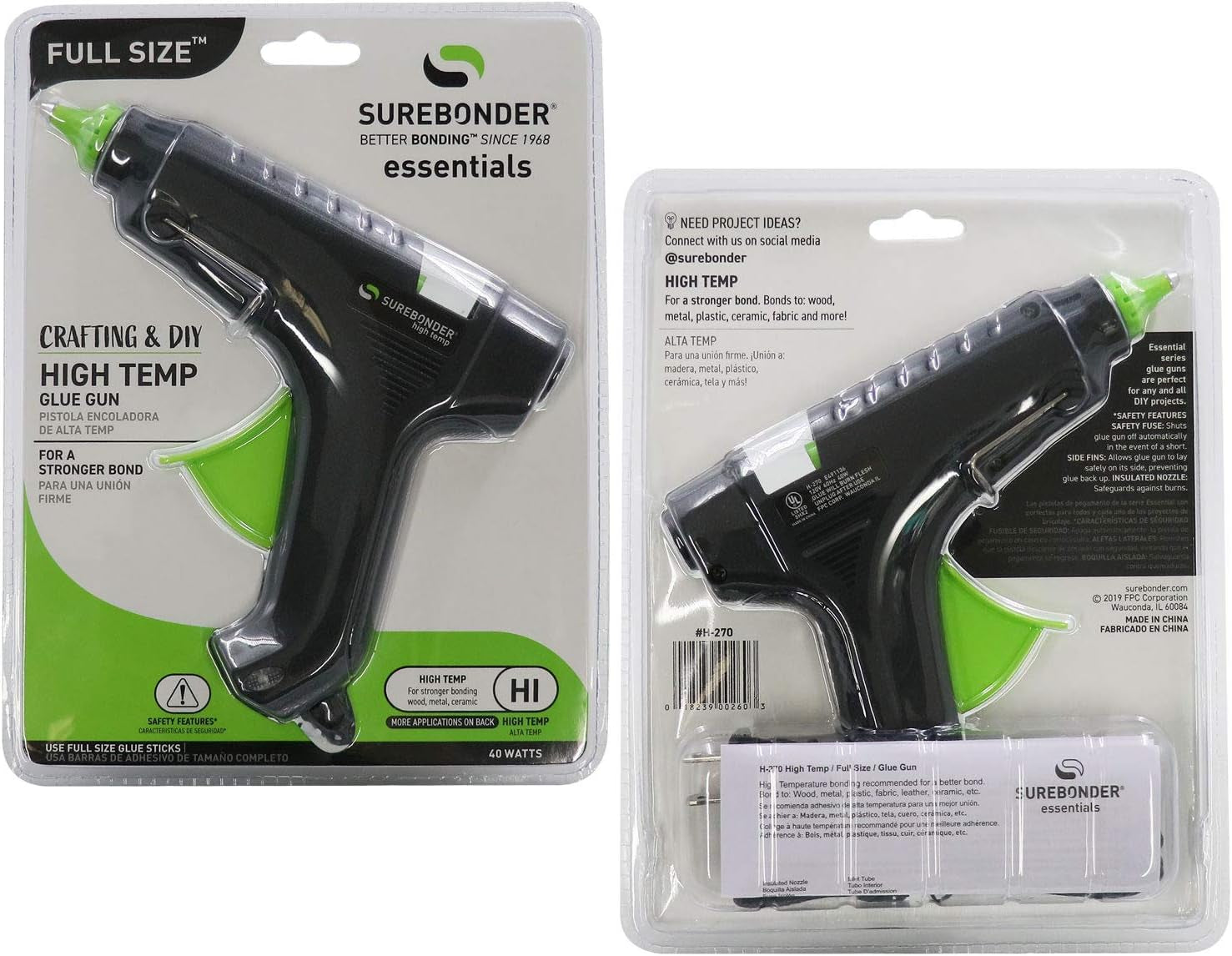 H-270 Essentials Series 40 Watt Full Size High Temperature Hot Glue Gun