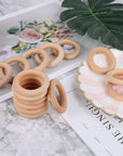 30 Pcs Wooden Rings, Macrame Wooden Rings, Natural Unfinished Solid Wood Rings for DIY Craft Pendant Connectors Jewelry Making (55 Mm)