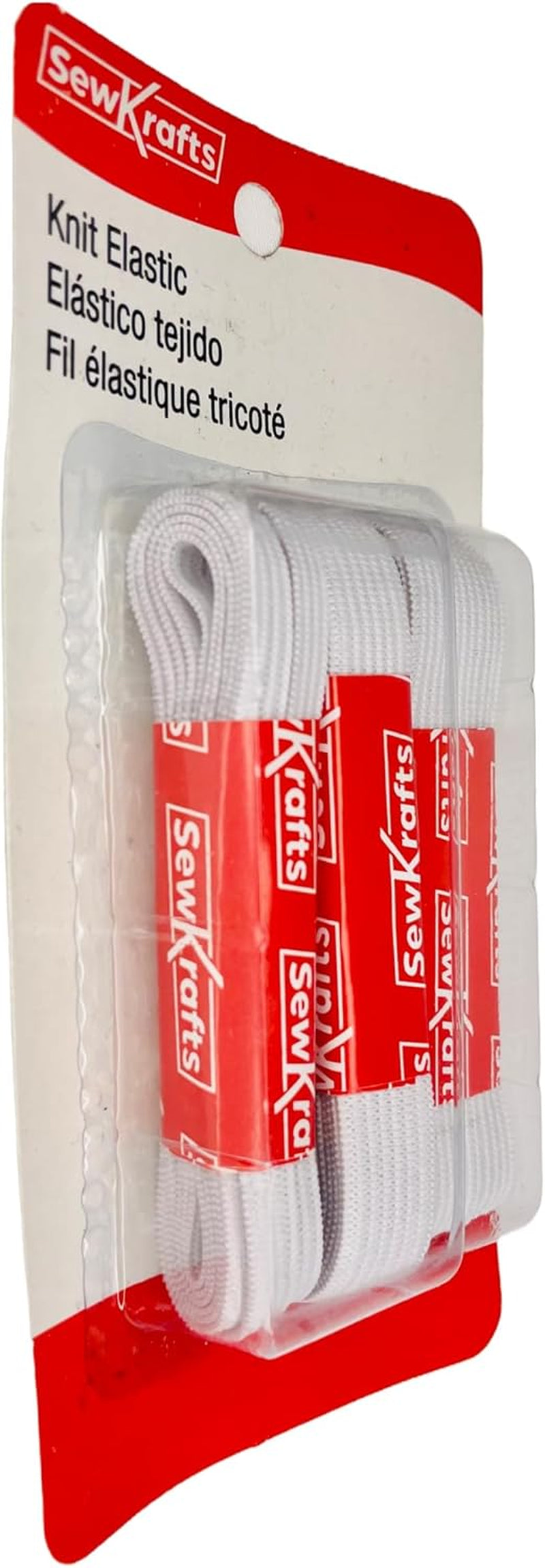Knit Elastic - 3 Pack - 1/4" X 90", 1/2" X 45" and 3/4" X 36", Elastic for Sewing, White Elastic Bands for DIY Projects, Used on Waistbands, Sleeves, Necklines, Skirts, Swimwear, Leg Bands