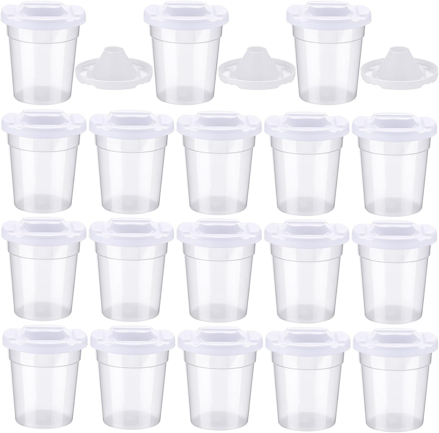 12 Packs No Spill Paint Cups with Lids for Kids Reusable Spill Proof Paint Cups for Classroom Arts Crafts Supplies