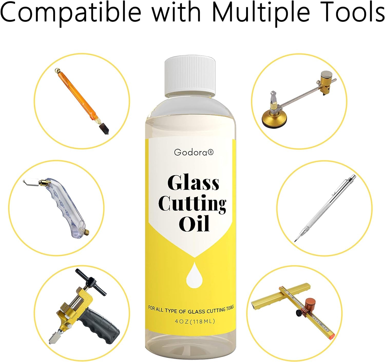 4Oz Glass Cutting Oil Is Used for Cutting Stained Glass, Glass Bottles, Tiles and Mirrors