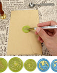 Wax Seal Pen Kit,  4 Pieces Metallic Pen for Decorating Sealing Stamp Wedding Invation Seals
