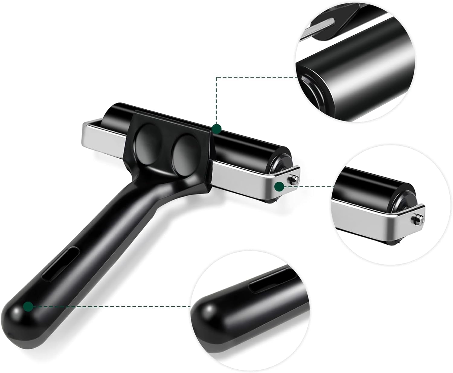 2 Pack Brayer Rollers for Crafting - Rubber Roller 4 and 2.2 Inch for Printmaking, Ink Roller for Painting Print Glue Stamping Tool