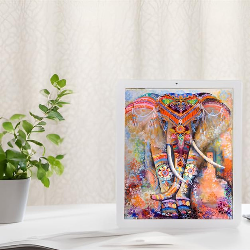 Diamond Painting Art Kits for Adults (19.7X15.7Inch) Elephant DIY 5D Diamonds Paintings Dotz Kit Full Drill Crafts Dots Pack for Home Office Wall Decor (Elephant)