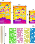 Gifts for 3-12 Year Old Girls Boys - 3 Pack Rainbow Scratch off Notebooks Arts Crafts Supplies Set Color Drawing Paper Kit for Kids Birthday Game Party Favor Christmas Easter Activity Toy