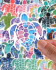 100 Pieces Summer Colorful Sea Turtle Stickers Sea Turtle Waterproof Vinyl Stickers Decal Ornament Sticker for DIY Laptop, Motorcycle, Bicycle, Luggage, Phone, Water Bottle, Skateboard