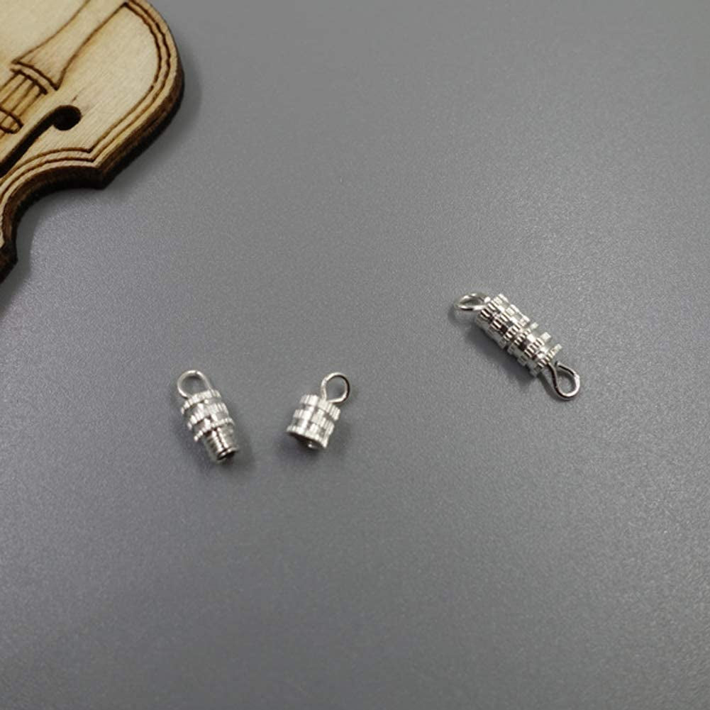 100 Sets 4Mm X 15Mm Screw Type Clasp Barrel Screw Clasps Screw Twist Clasps Screw Connector for Jewelry Making Necklaces and Bracelets, Silver-Color