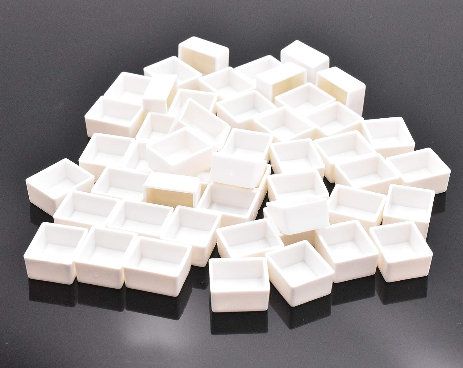 White Plastic Empty Watercolor Paint Pans_50Pcs Half Pans
