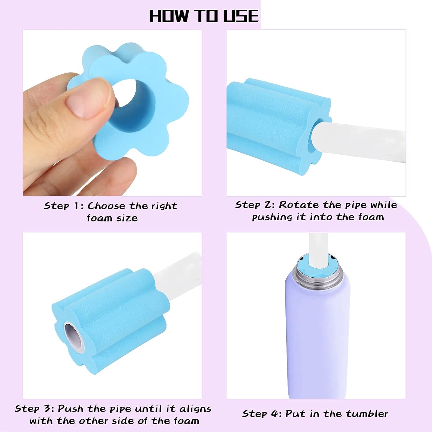 30 Pcs Cup Turner Foam Set-5 Sizes Cup Turner Inserts Expandable Spinner Sponge Cup Turner Accessories for Tumblers, Cola Shaped Water Bottles(1.57/2.44/2.83/3.18/3.74 Inch Diameter, 6 Colors) (B)